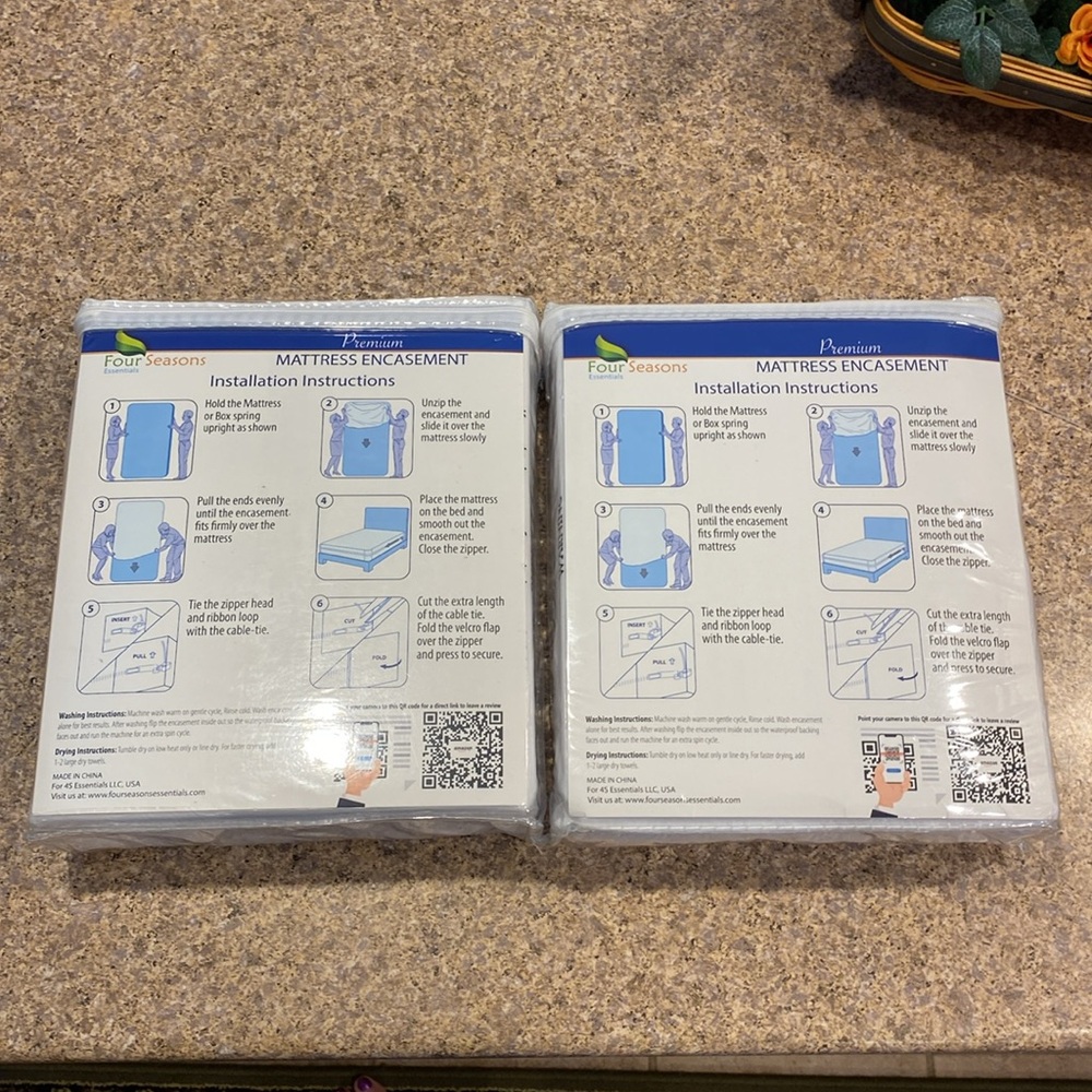 NIP 2 Four Seasons Premium Mattress Encasements Twin XL 39”Wx80”L Split King - Picture 4 of 12